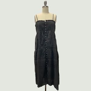 Lucky Brand - Grey Midi Eyelet Dress- NWOT